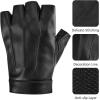 imageAccmor Fingerless Driving Gloves PU Faux Leather Outdoor Sport Half Finger Glove with AntiSlip Layer for Women Teens Kids
