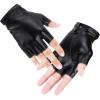 imageAccmor Fingerless PU Faux Leather Gloves Driving Gloves Outdoor Sports Cosplay Costume Half Finger Glove for Women Men TeensBlack2pc