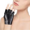 imageAccmor Fingerless PU Faux Leather Gloves Driving Gloves Outdoor Sports Cosplay Costume Half Finger Glove for Women Men TeensBlack2pc