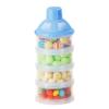 imageAccmor Formula Dispenser On The Go 4 Compartments Stackable Formula Container for Travel Baby Milk Powder Kids Snack Container BPA Free Blue