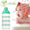 imageAccmor Formula Dispenser On The Go 4 Compartments Stackable Formula Container for Travel Baby Milk Powder Kids Snack Container BPA Free Green
