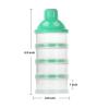imageAccmor Formula Dispenser On The Go 4 Compartments Stackable Formula Container for Travel Baby Milk Powder Kids Snack Container BPA Free Green