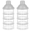 imageAccmor Formula Dispenser On The Go 4 Compartments Stackable Formula Container for Travel Baby Milk Powder Kids Snack Container BPA Free Grey