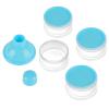 imageAccmor Formula Dispenser On The Go 4 Compartments Stackable Formula Container for Travel Baby Milk Powder Kids Snack Container BPA Free Light Blue