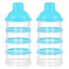 imageAccmor Formula Dispenser On The Go 4 Compartments Stackable Formula Container for Travel Baby Milk Powder Kids Snack Container BPA Free Light Blue