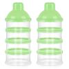 imageAccmor Formula Dispenser On The Go 4 Compartments Stackable Formula Container for Travel Baby Milk Powder Kids Snack Container BPA Free Light Green