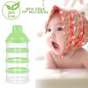 imageAccmor Formula Dispenser On The Go 4 Compartments Stackable Formula Container for Travel Baby Milk Powder Kids Snack Container BPA Free Light Green