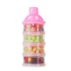 imageAccmor Formula Dispenser On The Go 4 Compartments Stackable Formula Container for Travel Baby Milk Powder Kids Snack Container BPA Free Pink