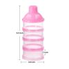 imageAccmor Formula Dispenser On The Go 4 Compartments Stackable Formula Container for Travel Baby Milk Powder Kids Snack Container BPA Free Pink
