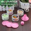 imageAccmor Formula Dispenser On The Go 4 Compartments Stackable Formula Container for Travel Baby Milk Powder Kids Snack Container BPA Free Pink