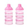 imageAccmor Formula Dispenser On The Go 4 Compartments Stackable Formula Container for Travel Baby Milk Powder Kids Snack Container BPA Free Pink