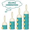 imageAccmor Formula Dispenser On The Go 4 Layers Stackable Formula Container to Go NonSpill Portable Milk Powder Baby ampamp Kids Snack Container Green PinkGreen Pink