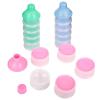 imageAccmor Formula Dispenser On The Go 5 Compartments Stackable Formula Container for Travel Baby Milk Powder Kids Snack Container BPA FreeBlue Green Pink