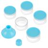 imageAccmor Formula Dispenser On The Go 5 Compartments Stackable Formula Container for Travel Baby Milk Powder Kids Snack Container BPA FreeLight Blue