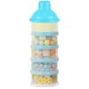 imageAccmor Formula Dispenser On The Go 5 Compartments Stackable Formula Container for Travel Baby Milk Powder Kids Snack Container BPA FreeLight Blue
