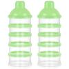imageAccmor Formula Dispenser On The Go 5 Compartments Stackable Formula Container for Travel Baby Milk Powder Kids Snack Container BPA FreeLight Green