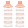 imageAccmor Formula Dispenser On The Go 5 Compartments Stackable Formula Container for Travel Baby Milk Powder Kids Snack Container BPA FreeLight Pink