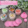 imageAccmor Formula Dispenser On The Go 5 Compartments Stackable Formula Container for Travel Baby Milk Powder Kids Snack Container BPA FreePink