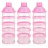 imageAccmor Formula Dispenser On The Go 5 Compartments Stackable Formula Container for Travel Baby Milk Powder Kids Snack Container BPA FreePink