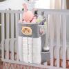 imageAccmor Hanging Baby Diaper Caddy Organizer Diaper Stacker Baby Crib Hanging Classified Storage Bag Organizer for Changing Table Crib Playard or Wall ampamp Nursery Organization BlackStyle CGrey