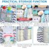 imageAccmor Hanging Baby Diaper Caddy Organizer Diaper Stacker Baby Crib Hanging Classified Storage Bag Organizer for Changing Table Crib Playard or Wall ampamp Nursery Organization BlackDouble EnlargedStripe