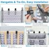imageAccmor Hanging Baby Diaper Caddy Organizer Diaper Stacker Baby Crib Hanging Classified Storage Bag Organizer for Changing Table Crib Playard or Wall ampamp Nursery Organization BlackDouble EnlargedStripe