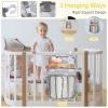 imageAccmor Hanging Baby Diaper Caddy Organizer Diaper Stacker Baby Crib Hanging Classified Storage Bag Organizer for Changing Table Crib Playard or Wall ampamp Nursery Organization BlackStyle BGrey