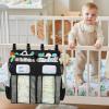 imageAccmor Hanging Baby Diaper Caddy Organizer Diaper Stacker Baby Crib Hanging Classified Storage Bag Organizer for Changing Table Crib Playard or Wall ampamp Nursery Organization BlackDouble EnlargedBlack
