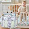 imageAccmor Hanging Baby Diaper Caddy Organizer Diaper Stacker Baby Crib Hanging Classified Storage Bag Organizer for Changing Table Crib Playard or Wall ampamp Nursery Organization BlackDouble EnlargedStripe