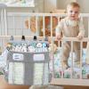 imageAccmor Hanging Baby Diaper Caddy Organizer Diaper Stacker Baby Crib Hanging Classified Storage Bag Organizer for Changing Table Crib Playard or Wall ampamp Nursery Organization BlackDouble EnlargedGrey