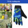 imageAccmor Kids Cycling Gloves  Breathable NonSlip Full Finger Gloves for Child Cycling Climbing Riding Biking ampamp Outdoor Sports 410 Years Boys ampamp GirlsStyle BBlue Green