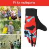 imageAccmor Kids Cycling Gloves  Breathable NonSlip Full Finger Gloves for Child Cycling Climbing Riding Biking ampamp Outdoor Sports 410 Years Boys ampamp GirlsStyle BRed Blue