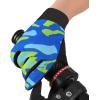 imageAccmor Kids Cycling Gloves  Breathable NonSlip Full Finger Gloves for Child Cycling Climbing Riding Biking ampamp Outdoor Sports 410 Years Boys ampamp GirlsStyle BBlue Green