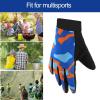 imageAccmor Kids Cycling Gloves  Breathable NonSlip Full Finger Gloves for Child Cycling Climbing Riding Biking ampamp Outdoor Sports 410 Years Boys ampamp GirlsStyle BBlue Orange