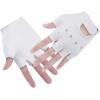 imageAccmor Kids PU Leather Fingerless Gloves Kids Cycling Gloves Outdoor Sports Cosplay Performance Half Finger Gloves for Boys Girlswhite