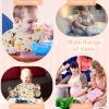 imageAccmor Long Sleeve Baby Bib Full Sleeve Bib Baby Toddler Waterproof Sleeved Bibs Smock Machine WashableBeige Dinosaur