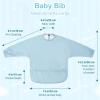 imageAccmor Long Sleeve Baby Bib Full Sleeve Bib Baby Toddler Waterproof Sleeved Bibs Smock Machine WashableBlue