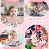 imageAccmor Long Sleeve Baby Bib Full Sleeve Bib Baby Toddler Waterproof Sleeved Bibs Smock Machine WashablePink