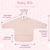 imageAccmor Long Sleeve Baby Bib Full Sleeve Bib Baby Toddler Waterproof Sleeved Bibs Smock Machine WashablePink