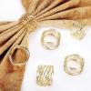 imageAccmor Napkin Rings Metal Gold Round Napkin Rings Buckles for Table Decorations Wedding Dinner Party Set of 6