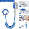 imageAccmor Reflective Toddler Belt Leash 2 in1 Anti Lost Wrist Link for Baby kid Anti Lost Waist Band Child Leash with Lock for Boys Girls Child Walking Harness Wristband Rope Tether for Outdoor TravelDark Blue Reflective Wristlink Gray Belt