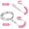 imageAccmor Reflective Toddler Belt Leash 2 in1 Anti Lost Wrist Link for Baby kid Anti Lost Waist Band Child Leash with Lock for Boys Girls Child Walking Harness Wristband Rope Tether for Outdoor TravelPink Reflective Wristlink Gray Belt