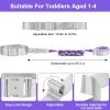 imageAccmor Reflective Toddler Belt Leash 2 in1 Anti Lost Wrist Link for Baby kid Anti Lost Waist Band Child Leash with Lock for Boys Girls Child Walking Harness Wristband Rope Tether for Outdoor TravelPurple Reflective Wristlink Gray Belt