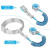 imageAccmor Reflective Toddler Belt Leash 2 in1 Anti Lost Wrist Link for Baby kid Anti Lost Waist Band Child Leash with Lock for Boys Girls Child Walking Harness Wristband Rope Tether for Outdoor TravelBlue Reflective Wristlink Gray Belt