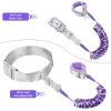 imageAccmor Reflective Toddler Belt Leash 2 in1 Anti Lost Wrist Link for Baby kid Anti Lost Waist Band Child Leash with Lock for Boys Girls Child Walking Harness Wristband Rope Tether for Outdoor TravelPurple Reflective Wristlink Gray Belt