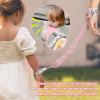 imageAccmor Reflective Toddler Belt Leash 2 in1 Anti Lost Wrist Link for Baby kid Anti Lost Waist Band Child Leash with Lock for Boys Girls Child Walking Harness Wristband Rope Tether for Outdoor TravelPink Reflective Wristlink Gray Belt