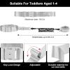 imageAccmor Reflective Toddler Belt Leash 2 in1 Anti Lost Wrist Link for Baby kid Anti Lost Waist Band Child Leash with Lock for Boys Girls Child Walking Harness Wristband Rope Tether for Outdoor TravelBlack Reflective Wristlink Gray Belt