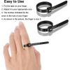 imageAccmor Ring Size Measuring Tool Includes Plastic Ring Sizer Mandrel Stick Finger Sizing Ring Guage Measurer and 2 Pcs Finger Measure Tape for Women Men Jewelry MakingBlack Mandrel  Black Guage  Black Blet  Black Blet