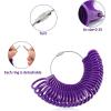 imageAccmor Ring Size Measuring Tool Includes Plastic Ring Sizer Mandrel Stick Finger Sizing Ring Guage Measurer and 2 Pcs Finger Measure Tape for Women Men Jewelry MakingBlack Mandrel  Purple Guage  Black Blet  Black Blet