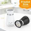 imageAccmor Salt and Pepper Shakers Set 4 oz Stainless Steel Salt Pepper Shaker Containers with Glass Bottom for Kitchen Cooking BBQ Bar Table RV CampBlackWhite